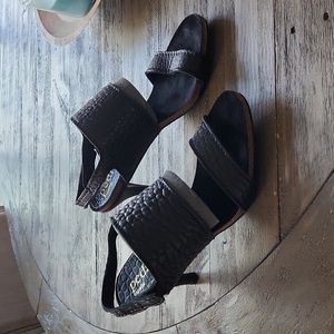 Pedro Garcia Women's Black Pebbled Leather Willy-ts Heels 38 1/2